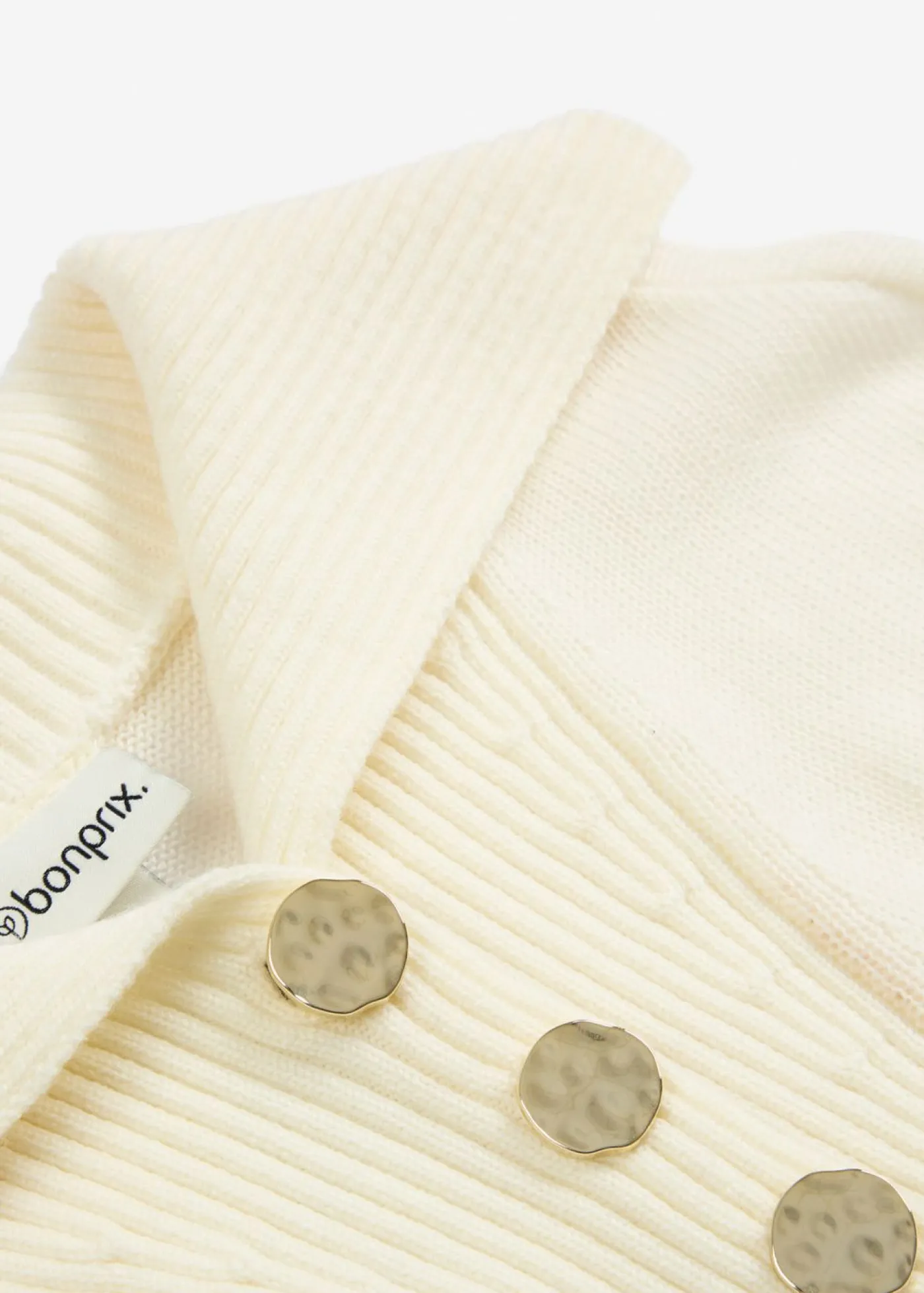 bonprix bonprix Jersey troyer con lana merina Blanco lana Clearance