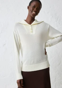 bonprix bonprix Jersey troyer con lana merina Blanco lana Clearance