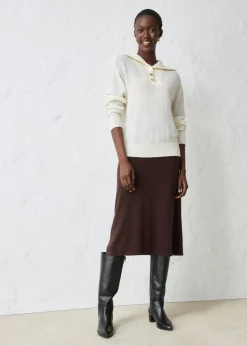 bonprix bonprix Jersey troyer con lana merina Blanco lana Clearance