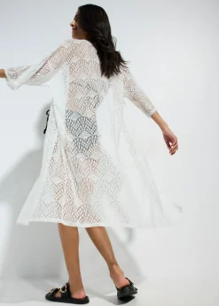 bonprix bonprix Kimono transparente para playa Blanco New