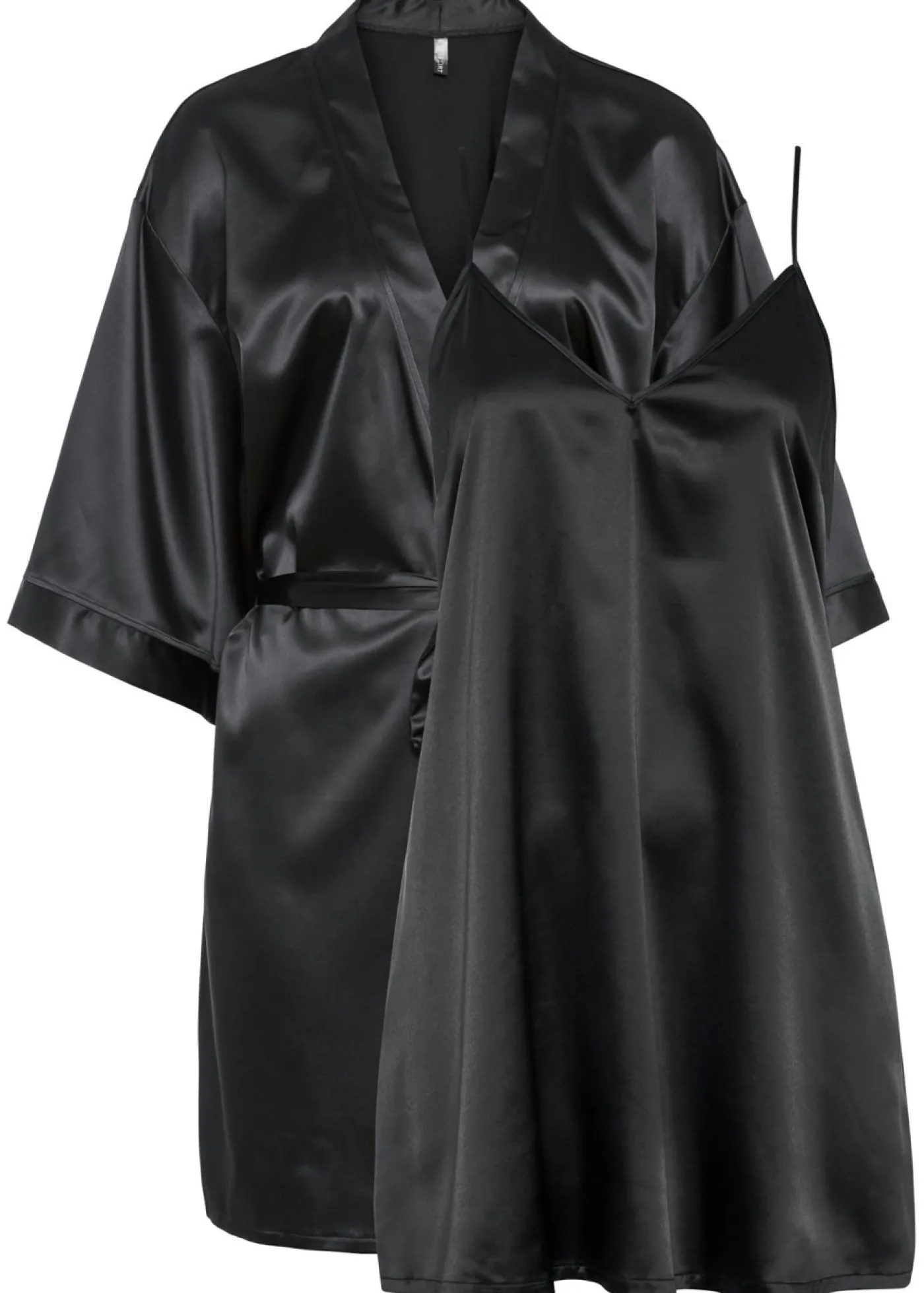 bonprix bonprix Kimono y negligé (juego de bata de 2 piezas) Negro Clearance