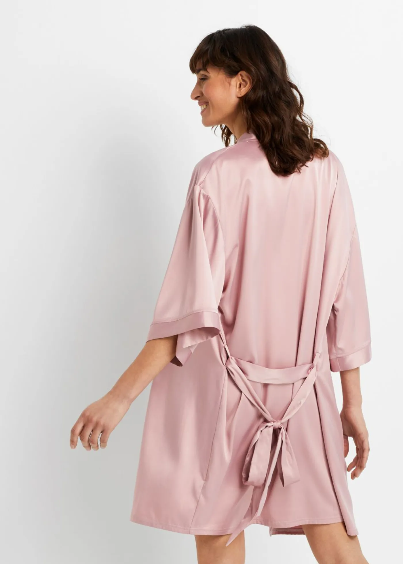 bonprix bonprix Kimono y negligé (juego de bata de 2 piezas) Rosa palo Discount