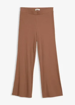 bonprix bonprix Leggings acortados de canalé de mezcla de viscosa Marrón castaño