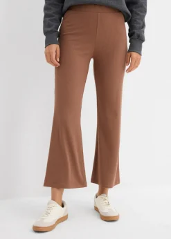 bonprix bonprix Leggings acortados de canalé de mezcla de viscosa Marrón castaño