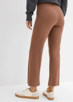 bonprix bonprix Leggings acortados de canalé de mezcla de viscosa Marrón castaño