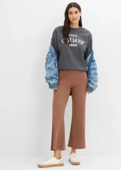 bonprix bonprix Leggings acortados de canalé de mezcla de viscosa Marrón castaño