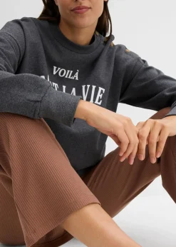 bonprix bonprix Leggings acortados de canalé de mezcla de viscosa Marrón castaño