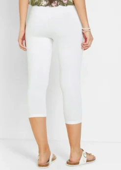 bonprix bonprix Leggings capri con cinturilla cómoda Blanco Discount