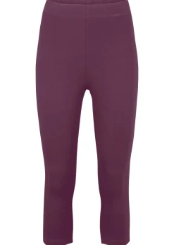 bonprix bonprix Leggings capri con cinturilla cómoda Burdeos