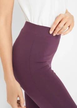 bonprix bonprix Leggings capri con cinturilla cómoda Burdeos