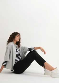 bonprix bonprix Leggings capri con fruncido (2 unidades) Blanco-negro Best