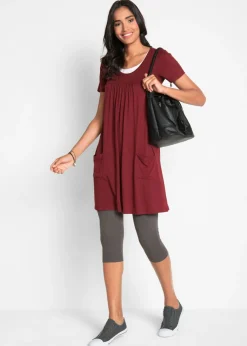 bonprix bonprix Leggings capri de corte ajustado (2 unidades) Antracita jaspeado-negro New