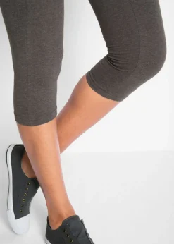 bonprix bonprix Leggings capri de corte ajustado (2 unidades) Antracita jaspeado-negro New