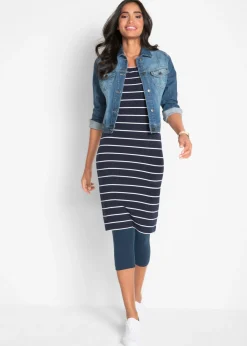 bonprix bonprix Leggings capri de corte ajustado (2 unidades) Azul marino-negro Clearance