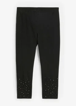 bonprix bonprix Leggings capri de mezcla de algodón Negro-plata Online