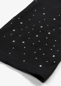 bonprix bonprix Leggings capri de mezcla de algodón Negro-plata Online