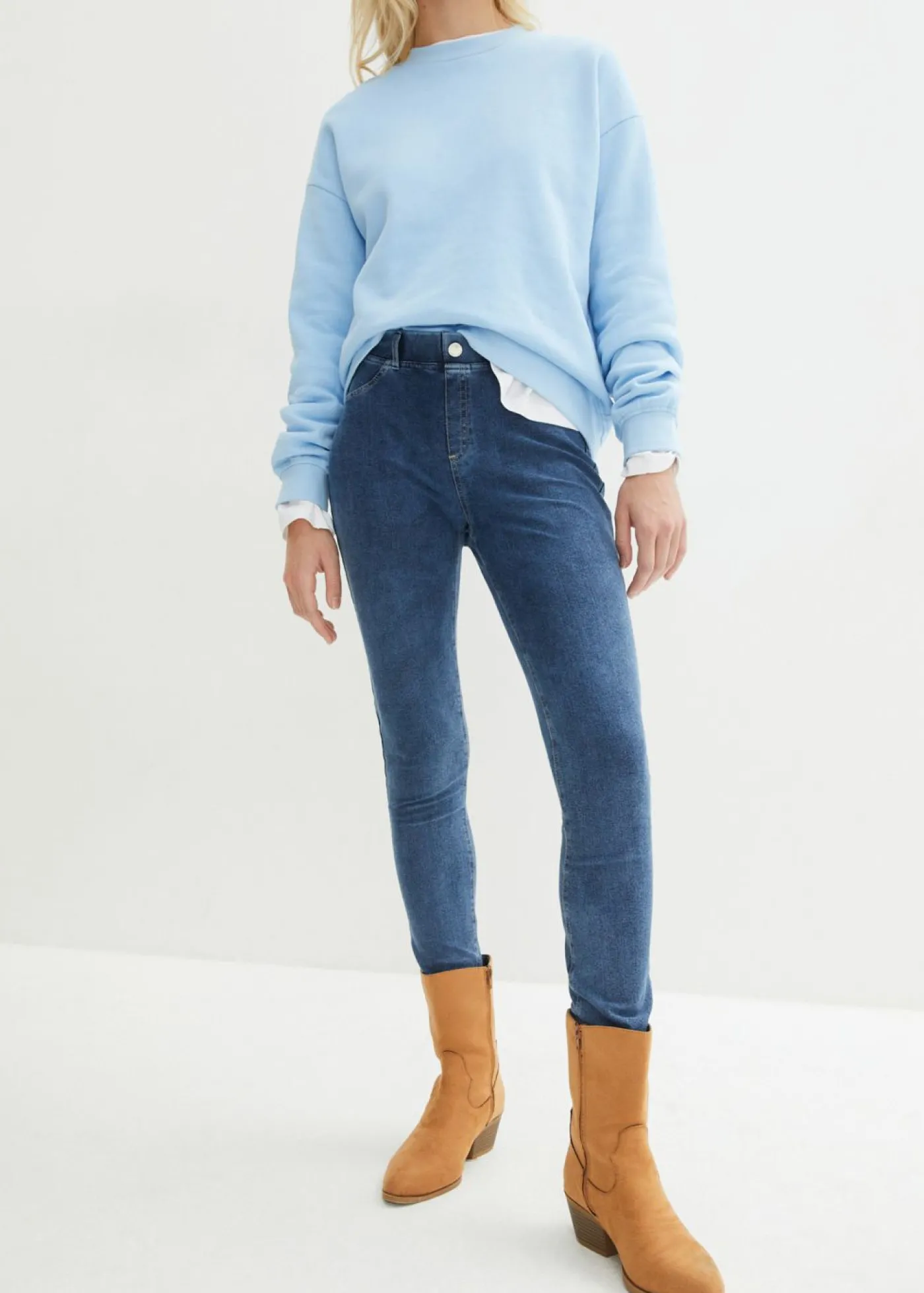 bonprix bonprix Leggings con aspecto de vaquero Azul Sale