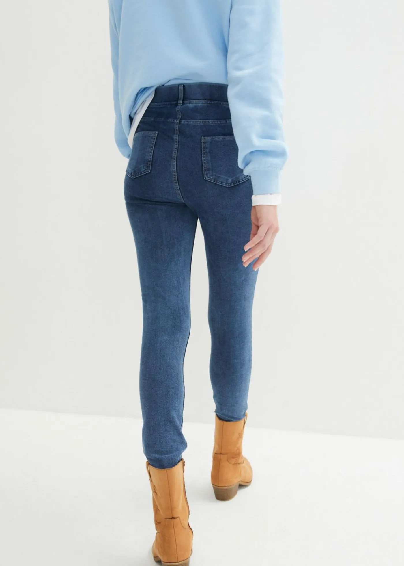 bonprix bonprix Leggings con aspecto de vaquero Azul Sale