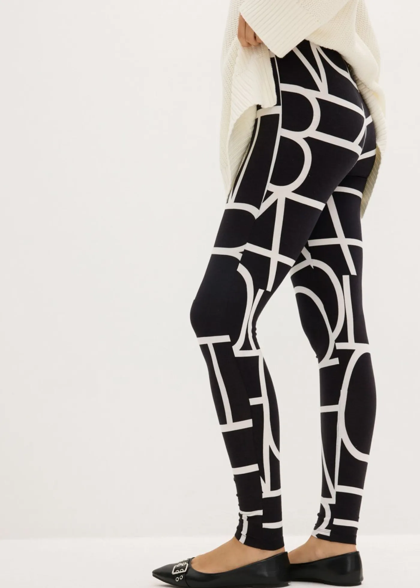 bonprix bonprix Leggings con estampado Negro-blanco Best