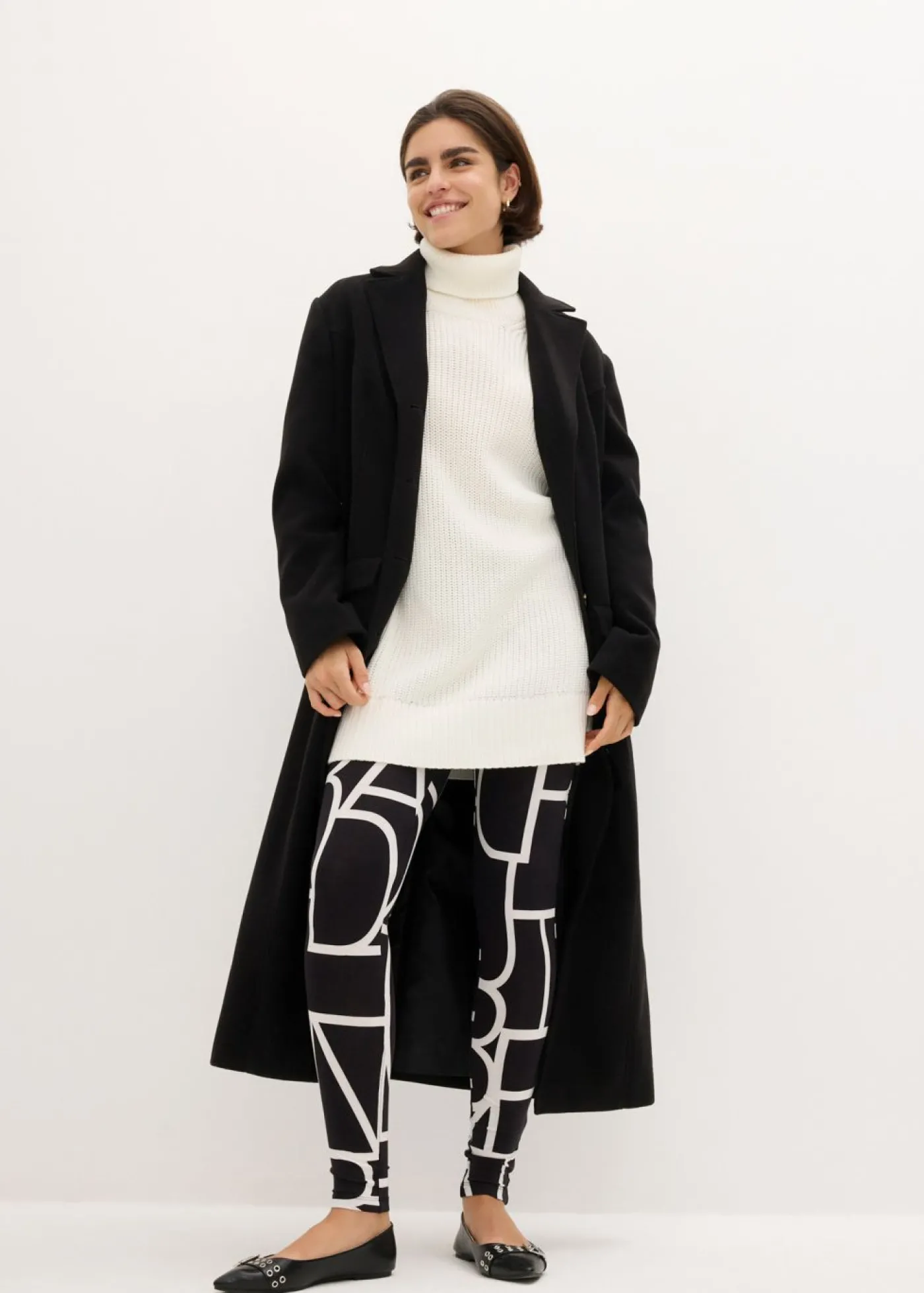 bonprix bonprix Leggings con estampado Negro-blanco Best