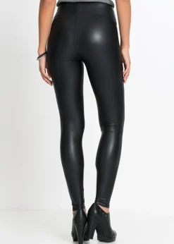 bonprix bonprix Leggings de piel sintética con revestimiento Negro Discount