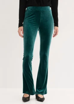 bonprix bonprix Leggings de terciopelo suave Verde intenso Online