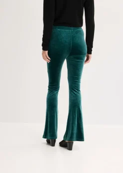 bonprix bonprix Leggings de terciopelo suave Verde intenso Online