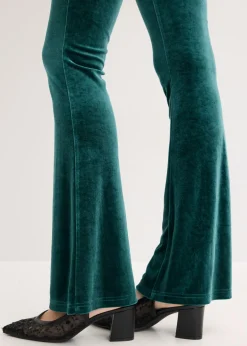 bonprix bonprix Leggings de terciopelo suave Verde intenso Online