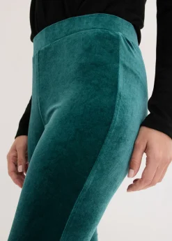 bonprix bonprix Leggings de terciopelo suave Verde intenso Online