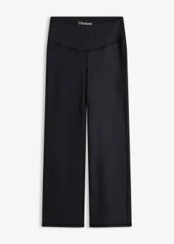 bonprix bonprix Leggings deportivos de algodón resistente con perneras rectas Gris-negro Outlet