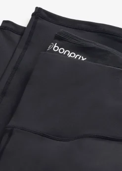 bonprix bonprix Leggings deportivos de algodón resistente con perneras rectas Gris-negro Outlet
