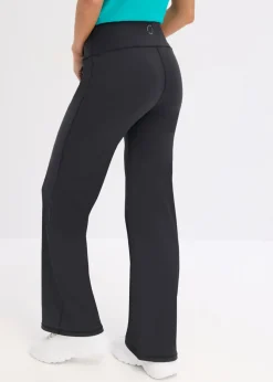bonprix bonprix Leggings deportivos de algodón resistente con perneras rectas Gris-negro Outlet