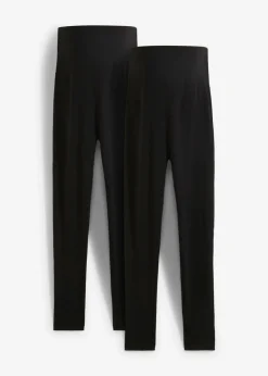 bonprix bonprix Leggings premamá de algodón orgánico (2 unidades) Negro-negro Hot