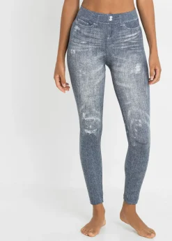 bonprix bonprix Leggings sin costuras con interior suave Azul vaquero Clearance