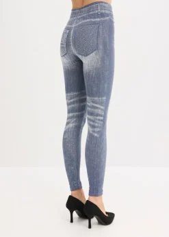 bonprix bonprix Leggings sin costuras con interior suave Azul vaquero Clearance