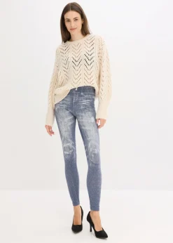 bonprix bonprix Leggings sin costuras con interior suave Azul vaquero Clearance