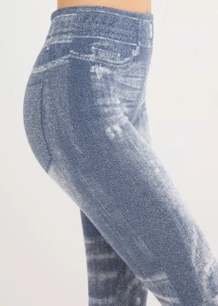 bonprix bonprix Leggings sin costuras con interior suave Azul vaquero Clearance