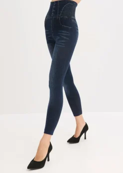 bonprix bonprix Leggings tipo medias, moldeadores, en look vaquero Azul vaquero