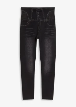 bonprix bonprix Leggings tipo medias, moldeadores, en look vaquero Negro de aspecto vaquero New