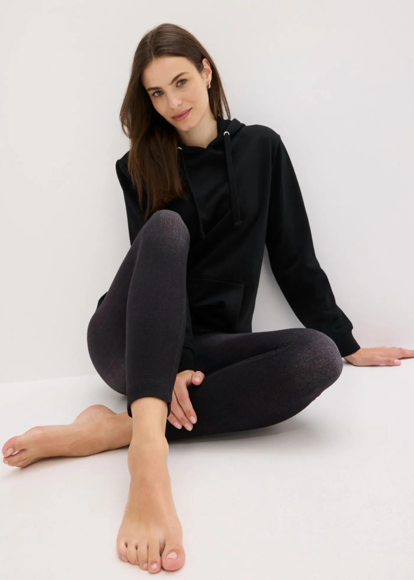 bonprix bonprix Leggings tipo medias, moldeadores, en look vaquero Negro de aspecto vaquero New
