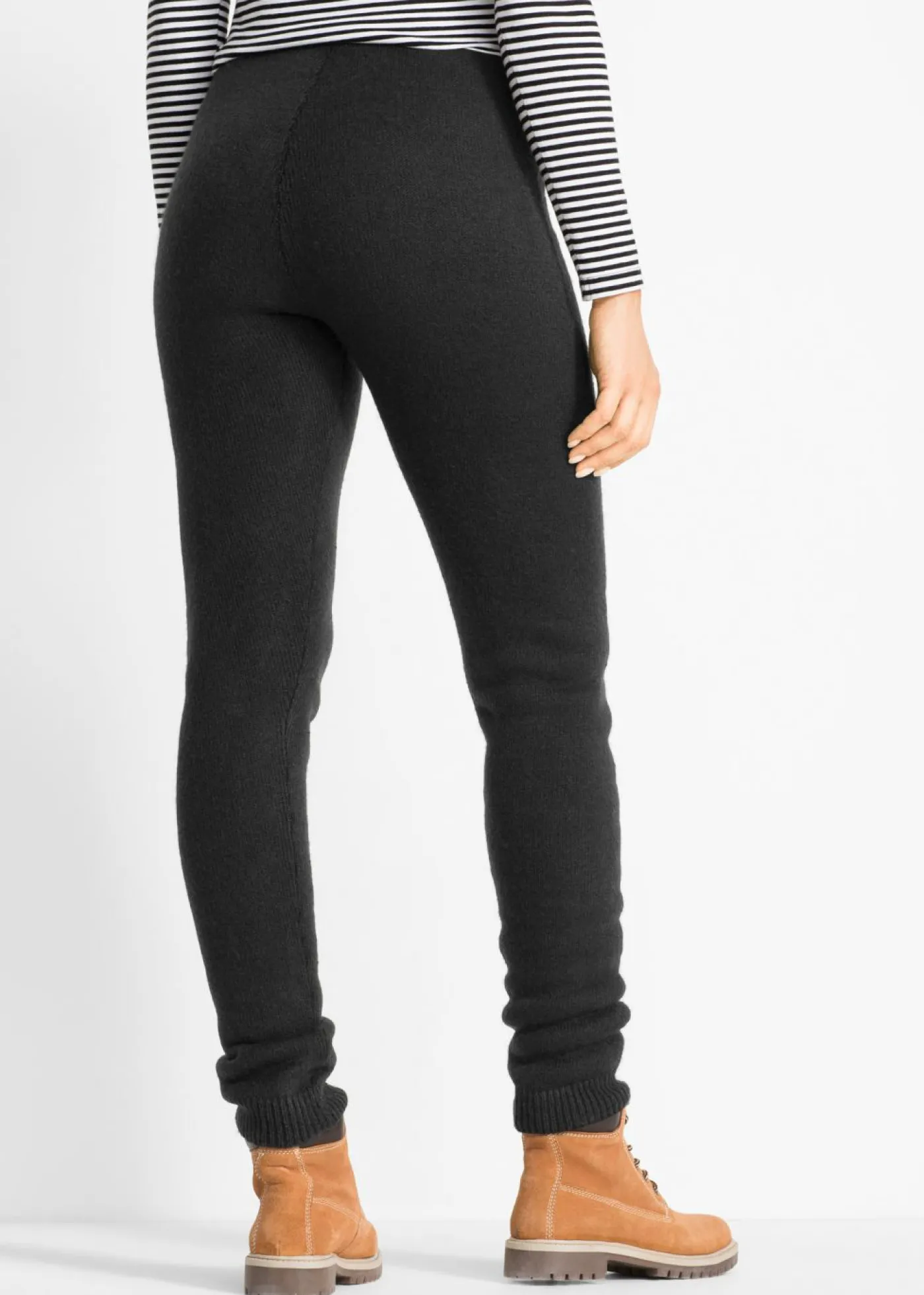 bonprix bonprix Leggings térmico con terminaciones en canalé Negro Clearance