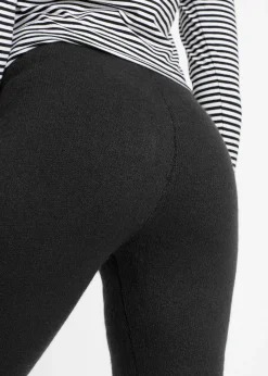 bonprix bonprix Leggings térmico con terminaciones en canalé Negro Clearance