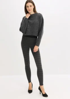 bonprix bonprix Leggings térmicos con interior suave Negro de cuadros Outlet