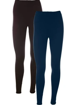 bonprix bonprix Leggings (2 unidades) Negro-azul marino New
