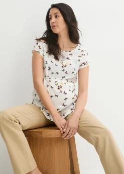 bonprix bonprix Ligera blusa premamá de viscosa Blanco lana