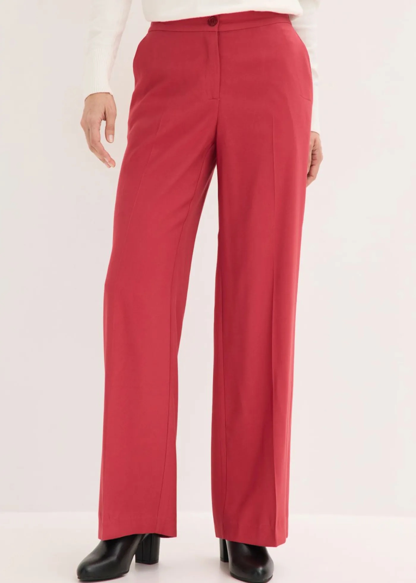 bonprix bonprix Ligero pantalón Marlene con viscosa Cereza Online