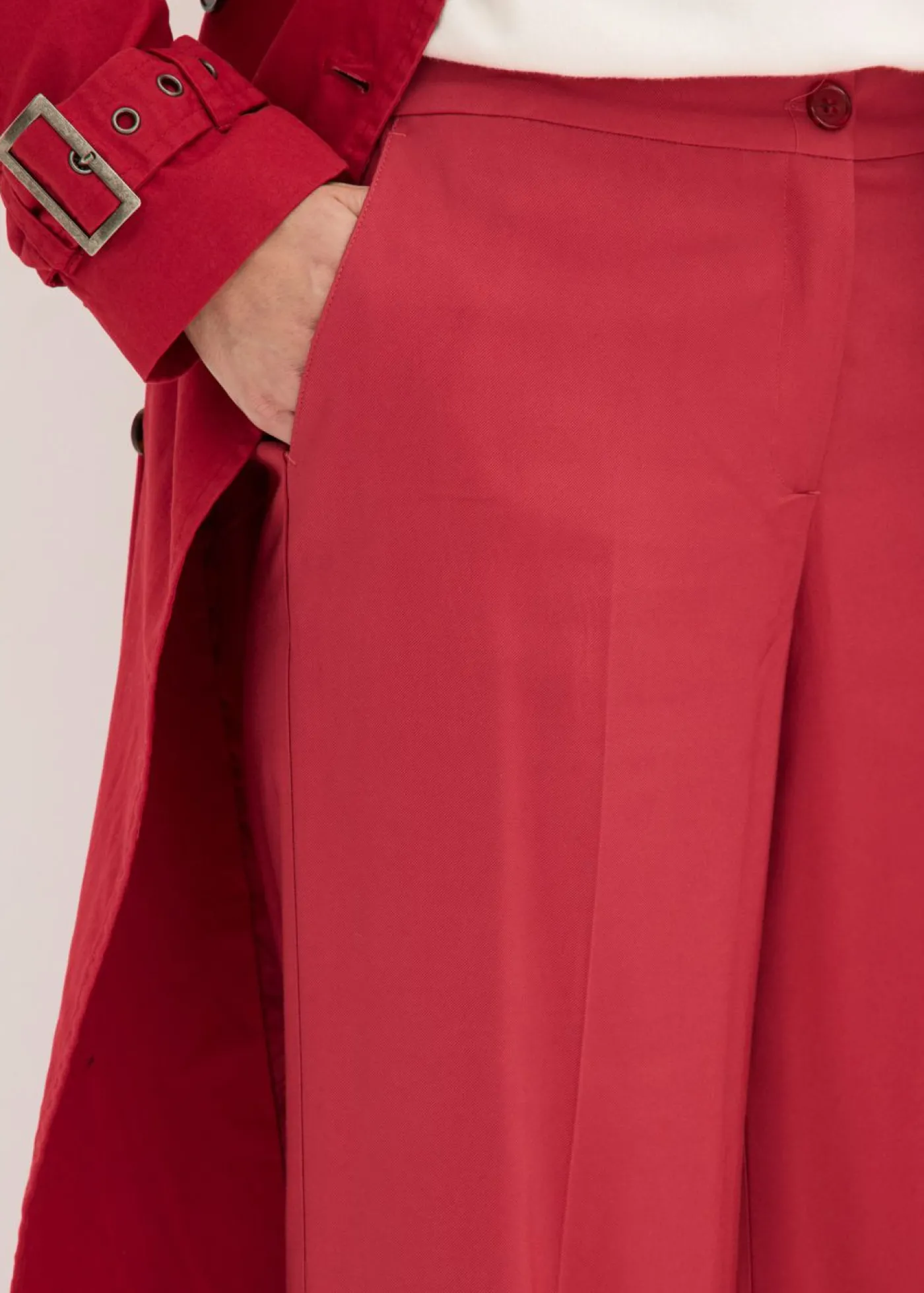 bonprix bonprix Ligero pantalón Marlene con viscosa Cereza Online