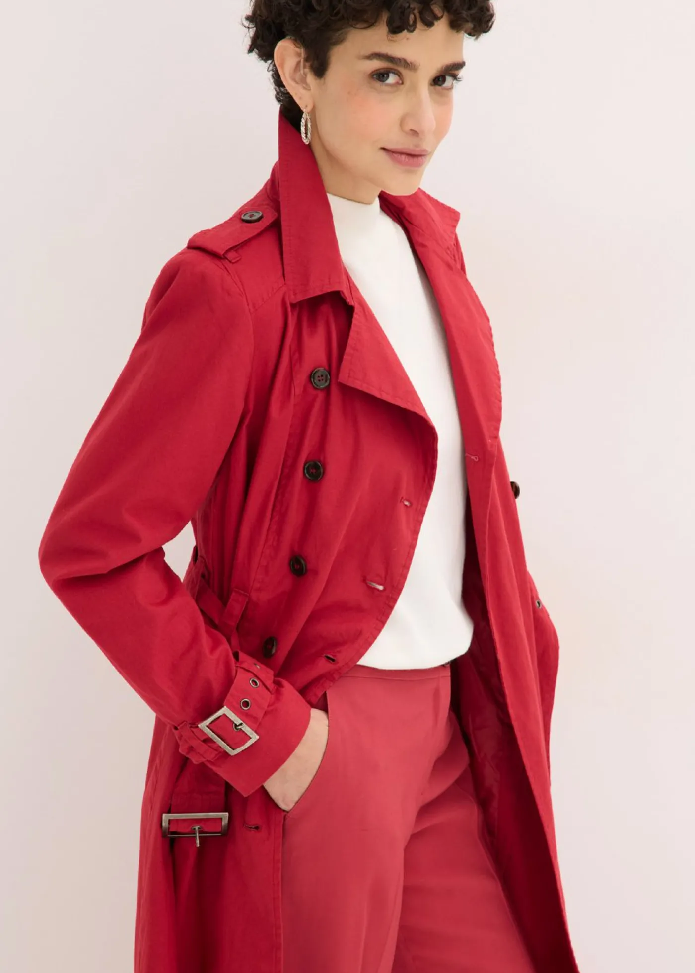 bonprix bonprix Ligero pantalón Marlene con viscosa Cereza Online