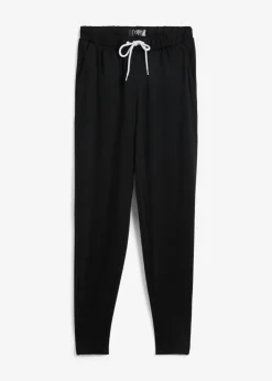 bonprix bonprix Ligeros pantalones de chándal con viscosa Negro New