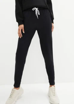 bonprix bonprix Ligeros pantalones de chándal con viscosa Negro New